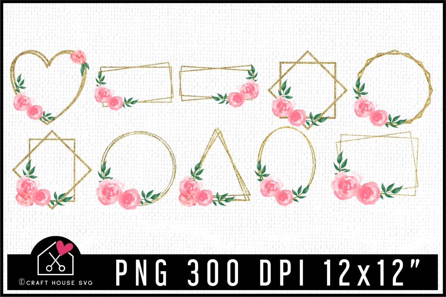 Floral Frame Sublimation Bundle | SB1 - Craft House SVG