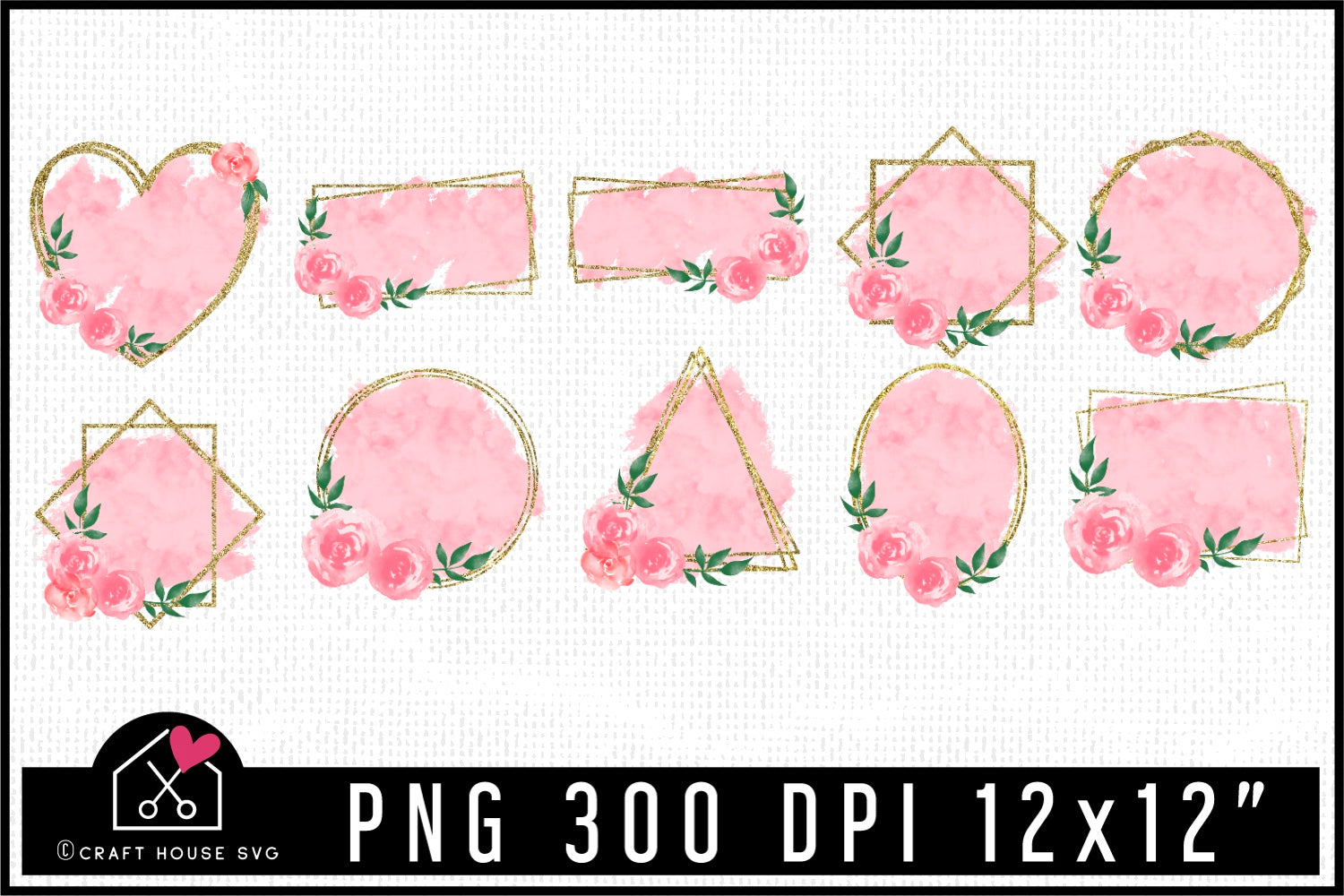 Floral Frame Sublimation Bundle | SB1 - Craft House SVG