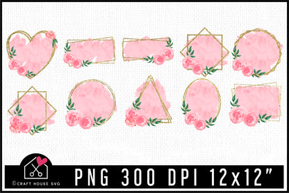 Floral Frame Sublimation Bundle | SB1 - Craft House SVG