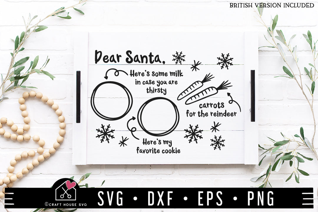 Christmas Santa Tray SVG Milk and cookies for Santa SVG | MF