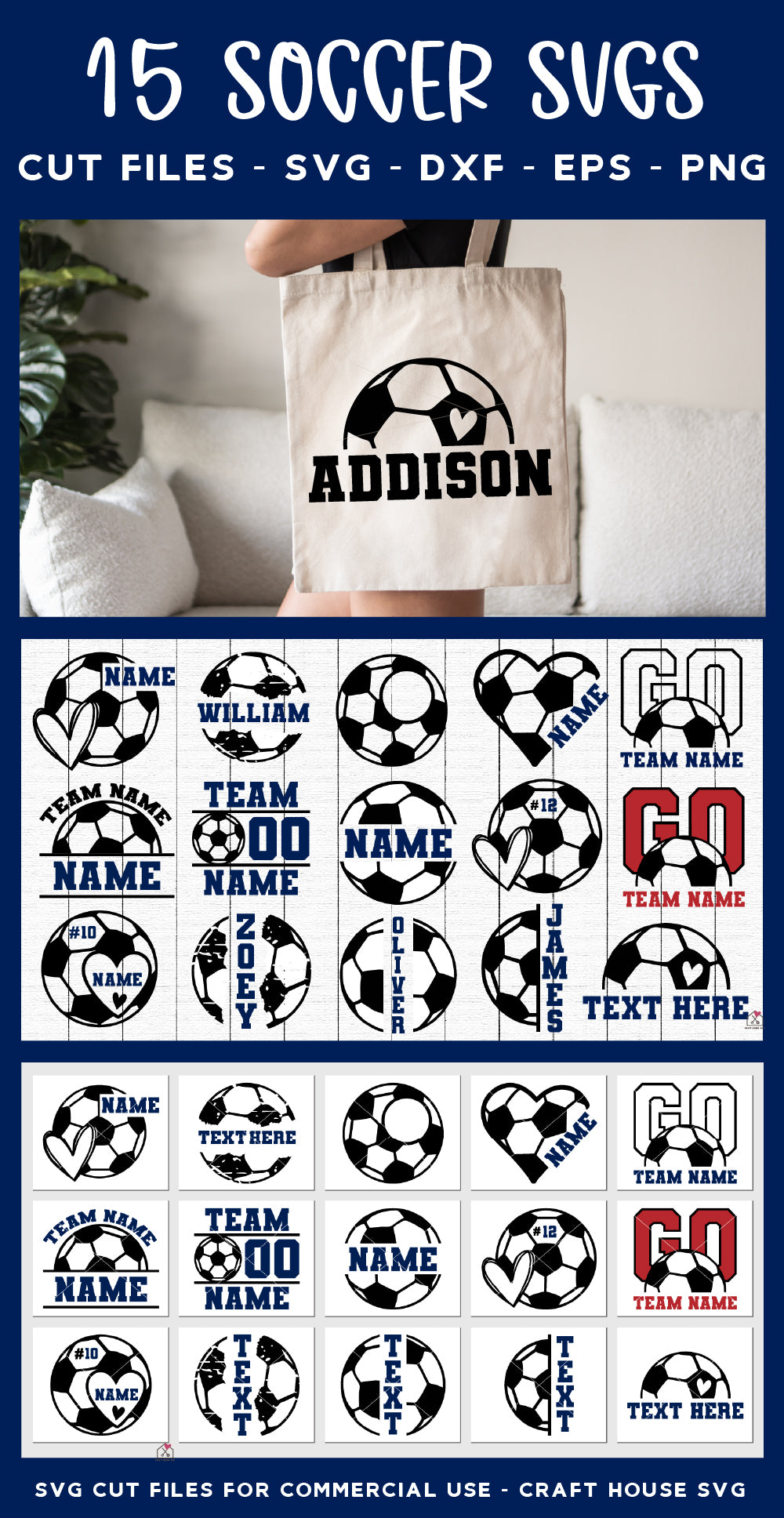 Soccer Name Monogram SVG Bundle - Craft House SVG