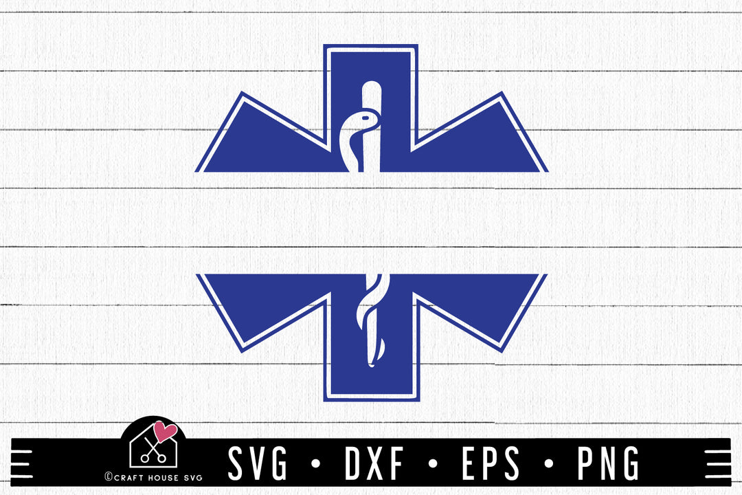 Star of Light Split Monogram SVG Paramedic EMT EMS Cut Files