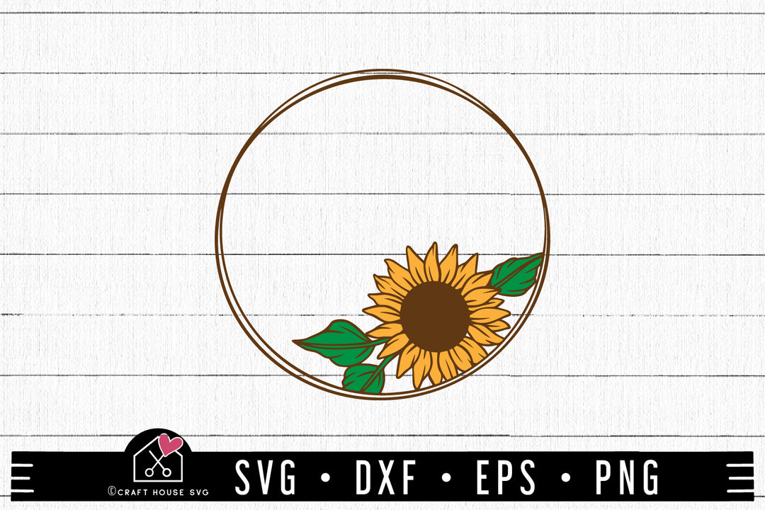Flower SVG file | Sunflower Wreath SVG MF102
