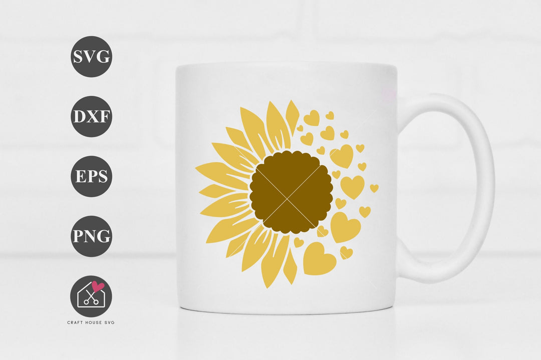 Sunflower SVG Summer Mug Design Cut File