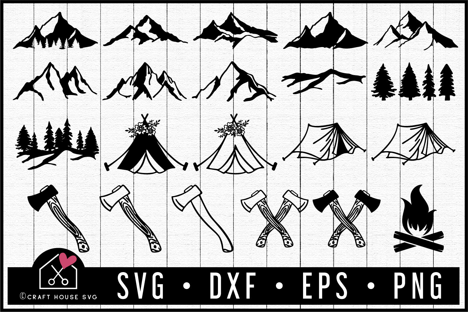 Mountain Bundle - SVG DXF EPS PNG | VB45 - Craft House SVG