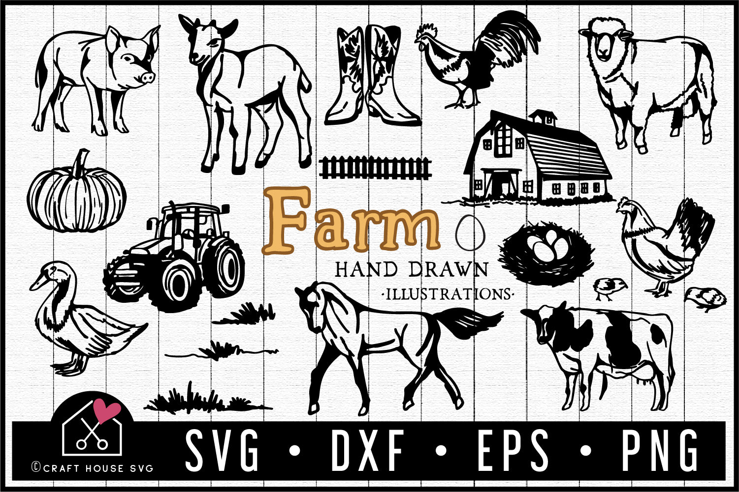 Farm Illustration Pack - VB1 - Craft House SVG
