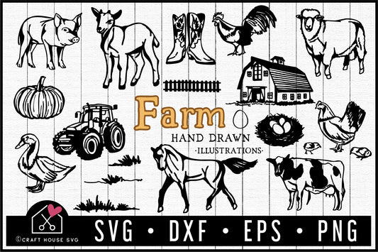 Farm Illustration Pack - VB1 - Craft House SVG