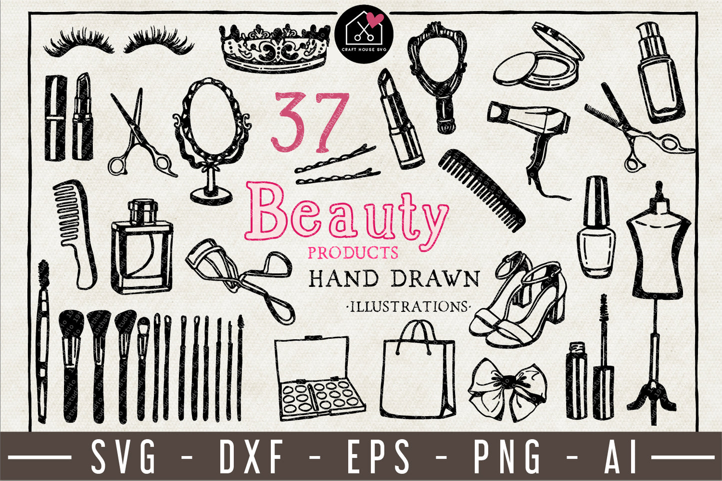 Beauty Products Illustration Pack - VB12 - Craft House SVG