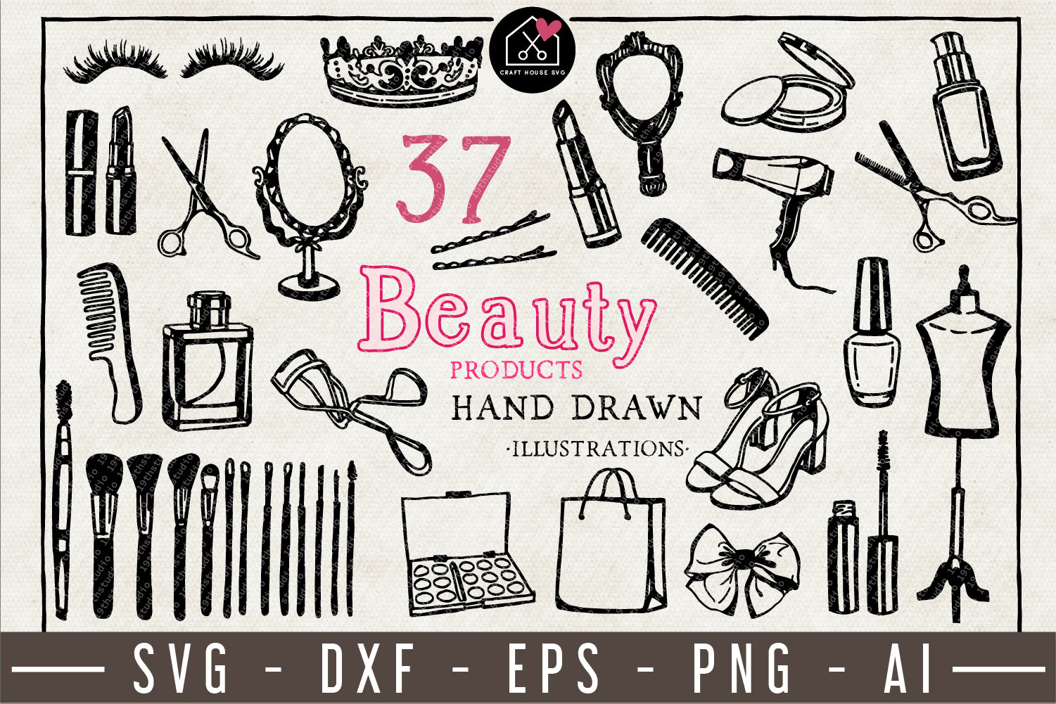 Beauty Products Illustration Pack - VB12 - Craft House SVG