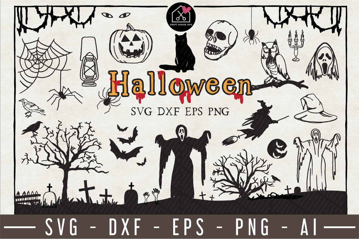 Halloween Illustration Pack - VB13 - Craft House SVG