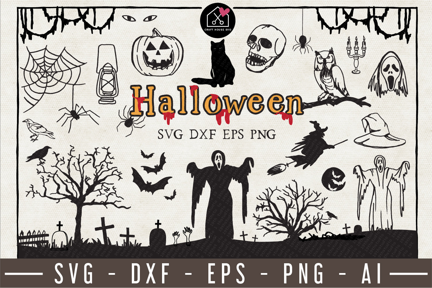 Halloween Illustration Pack - VB13 - Craft House SVG