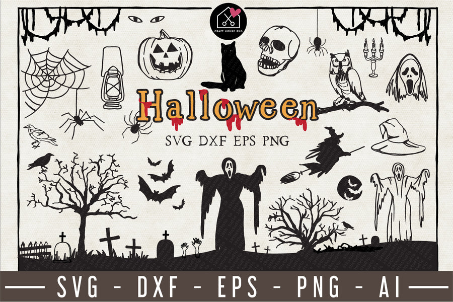 Halloween Illustration Pack - VB13 - Craft House SVG