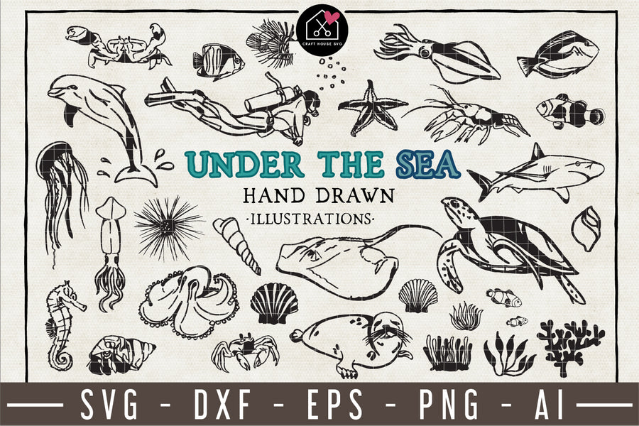 Under the Sea Illustration Pack - VB15 - Craft House SVG