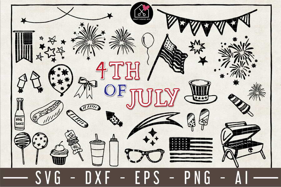 4th of July Illustration Pack - VB17 - Craft House SVG
