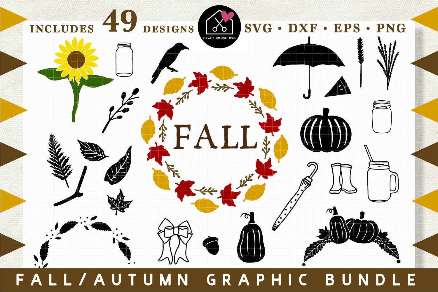 Fall | Autumn Graphic SVG Bundle - VB19 - Craft House SVG
