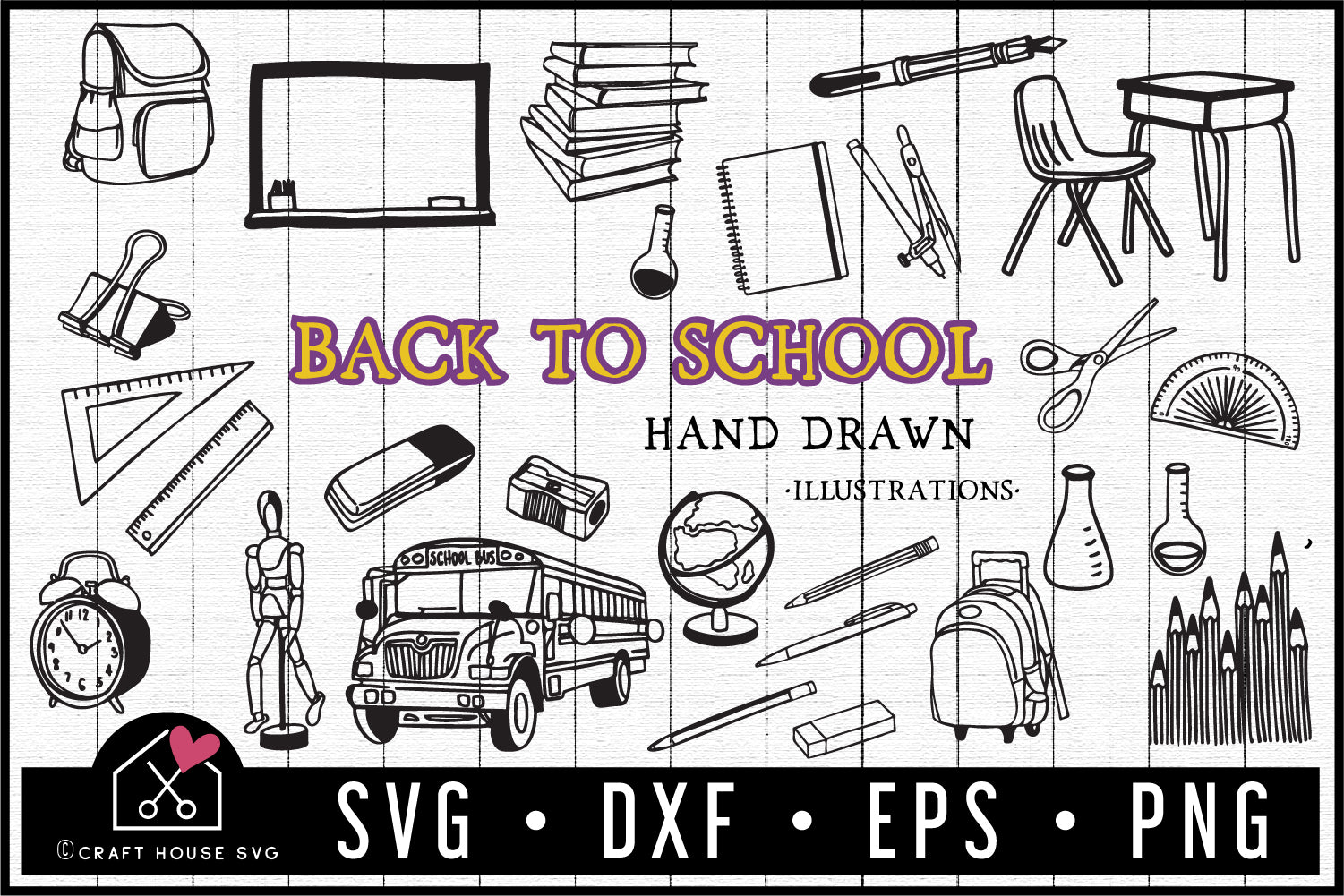 Back to School Illustration Pack - VB2 - Craft House SVG