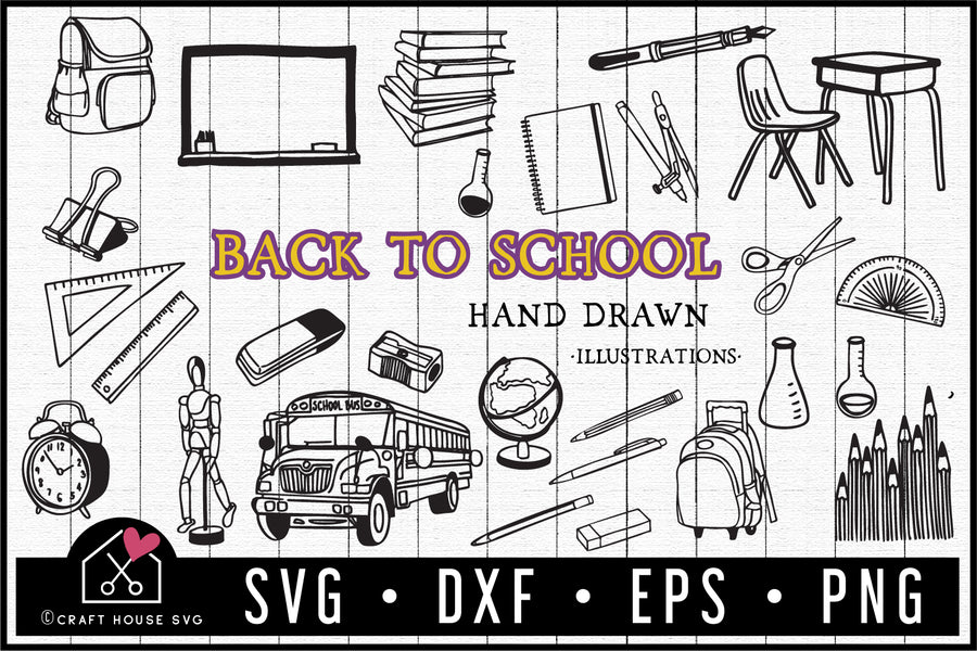 Back to School Illustration Pack - VB2 - Craft House SVG