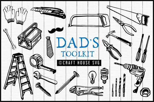 Dad's Toolkit Illustration Pack - VB4 - Craft House SVG