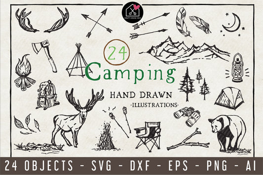 Camping Illustration Pack - VB6 - Craft House SVG