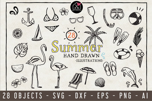 Summer Illustration Pack - VB7 - Craft House SVG