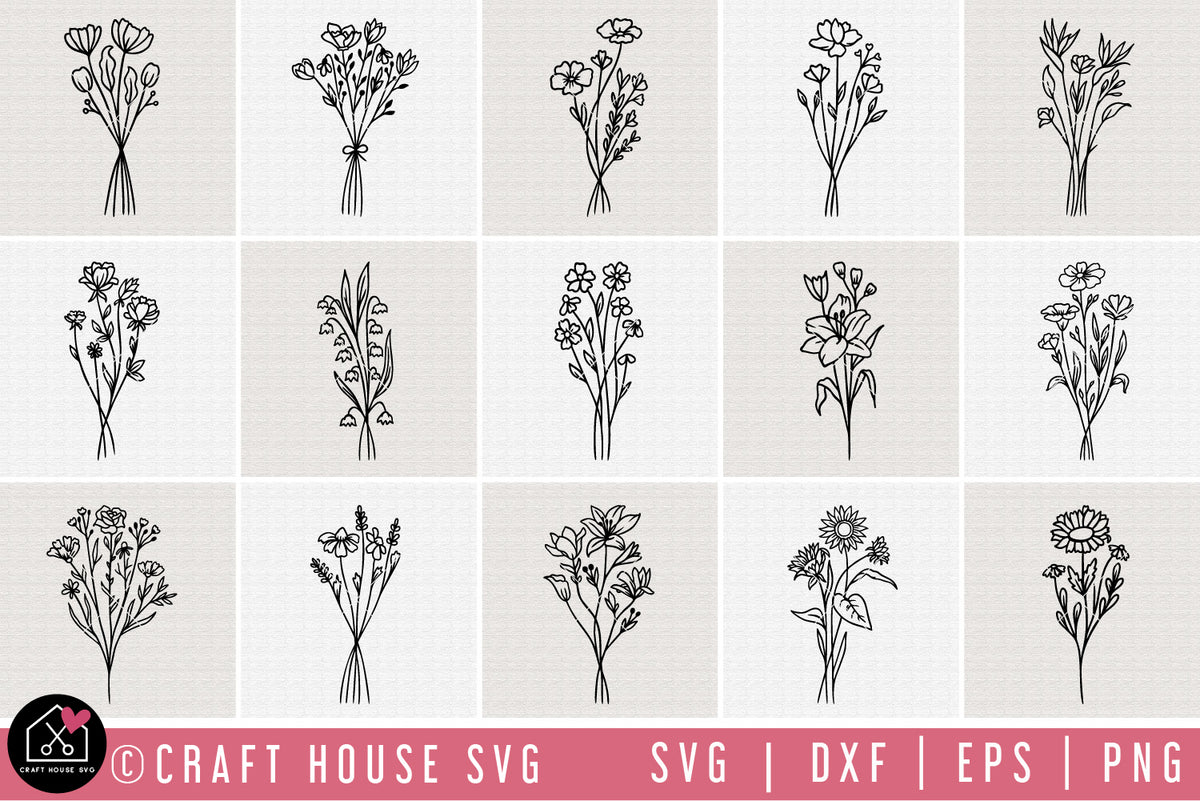 Wildflowers SVG Bundle - Craft House SVG