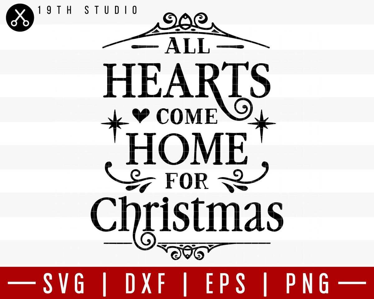 All hearts come home for Christmas SVG | M36F1 - Craft House SVG