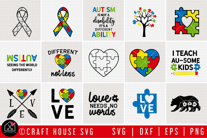 Autism SVG Bundle | MB84 Craft House SVG - SVG files for Cricut and Silhouette