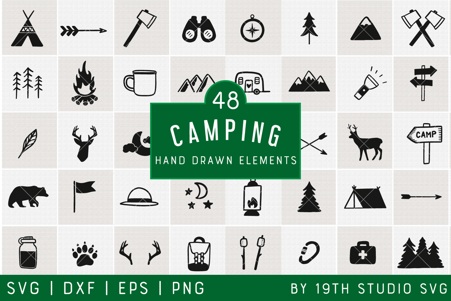 Camping Illustration Bundle | VB36 Craft House SVG - SVG files for Cricut and Silhouette