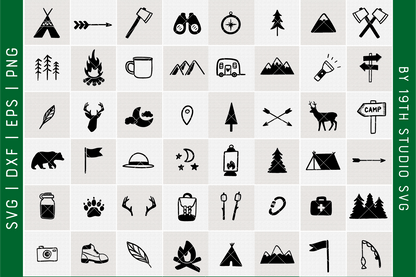 Camping Illustration Bundle | VB36 Craft House SVG - SVG files for Cricut and Silhouette