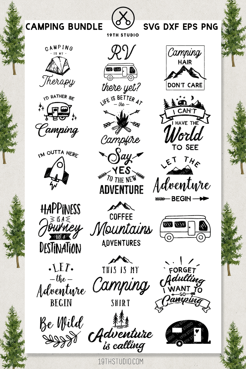 Camping SVG - Mini SVG Bundle | M3 Craft House SVG - SVG files for Cricut and Silhouette