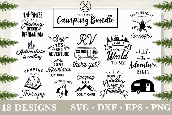 Camping SVG - Mini SVG Bundle | M3 Craft House SVG - SVG files for Cricut and Silhouette