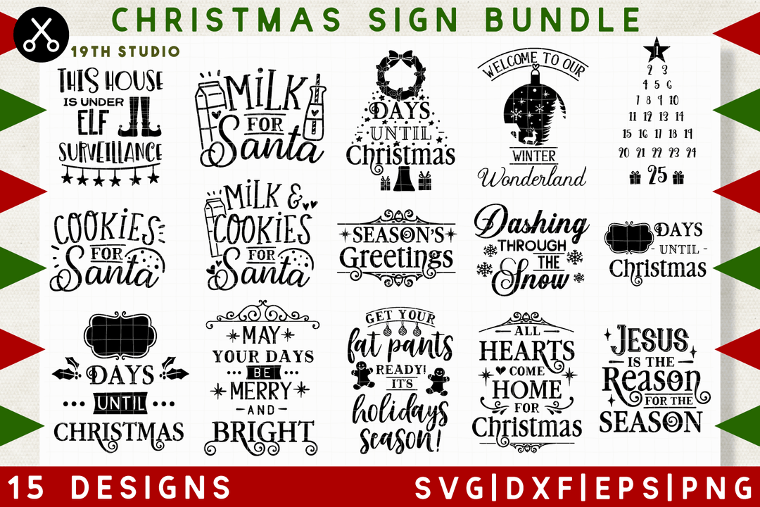 Christmas sign SVG bundle - M36 Craft House SVG - SVG files for Cricut and Silhouette