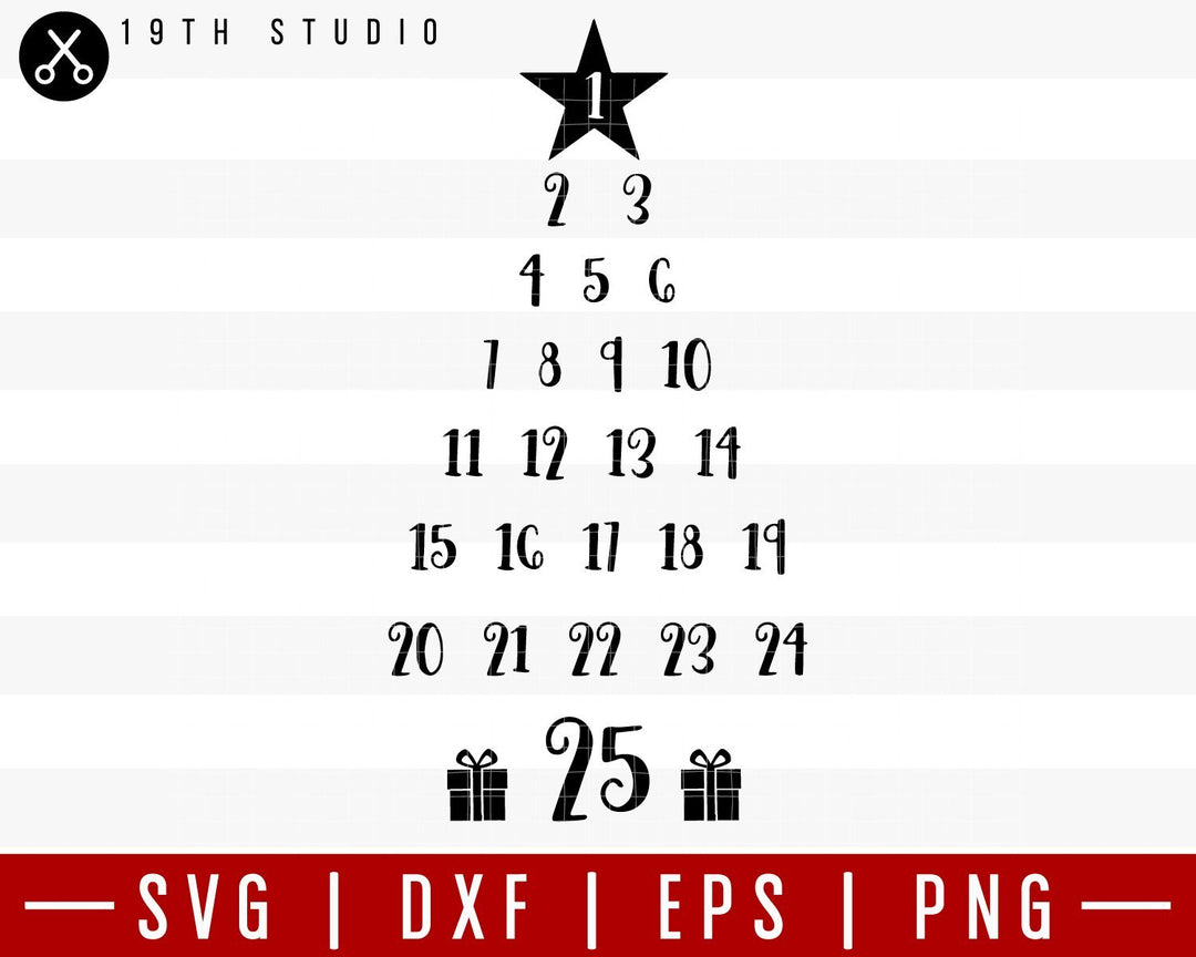 Christmas tree calendar SVG | M36F2 Craft House SVG - SVG files for Cricut and Silhouette