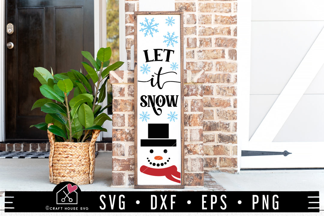 Christmas Porch Sign SVG Let it snow SVG 10x36 Inch | MF