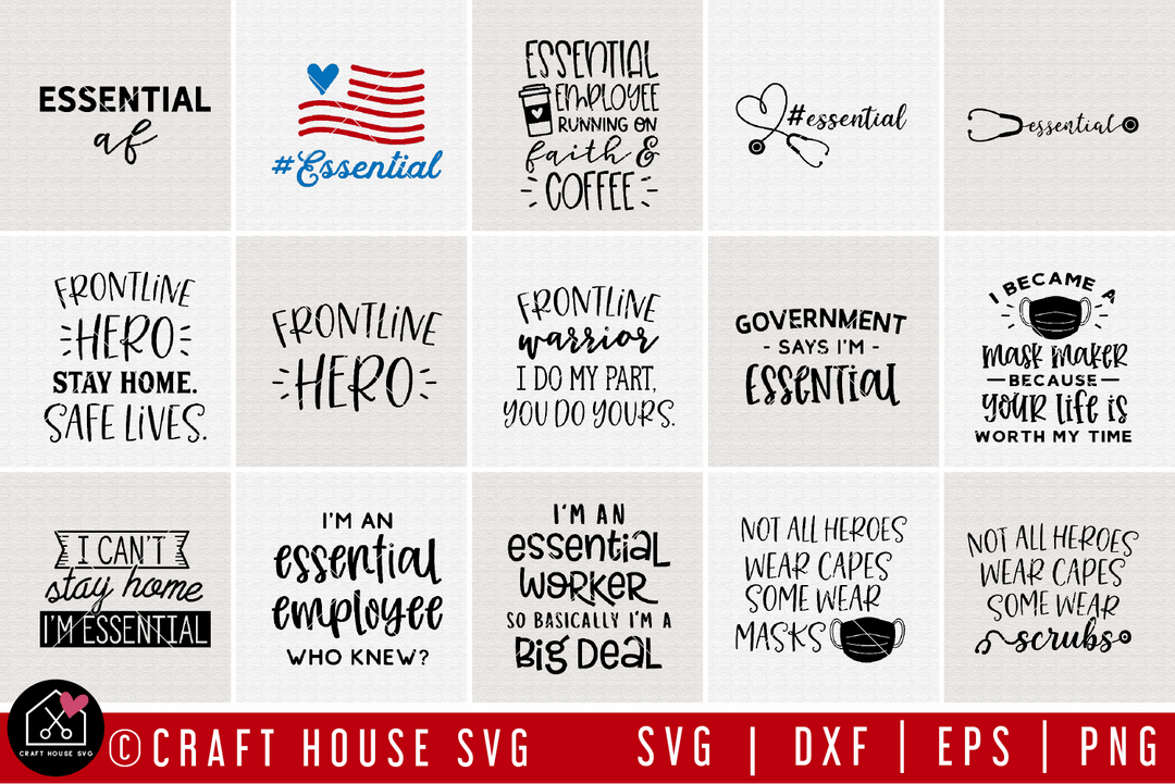 Essential Employee SVG Bundle | MB77 Craft House SVG - SVG files for Cricut and Silhouette