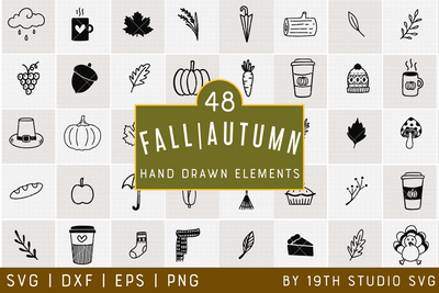 Fall Illustration Bundle | VB39 Craft House SVG - SVG files for Cricut and Silhouette