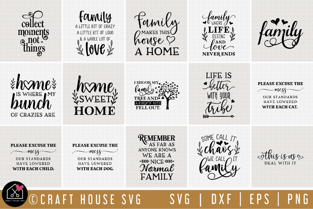 Family SVG Bundle | MB83 Craft House SVG - SVG files for Cricut and Silhouette