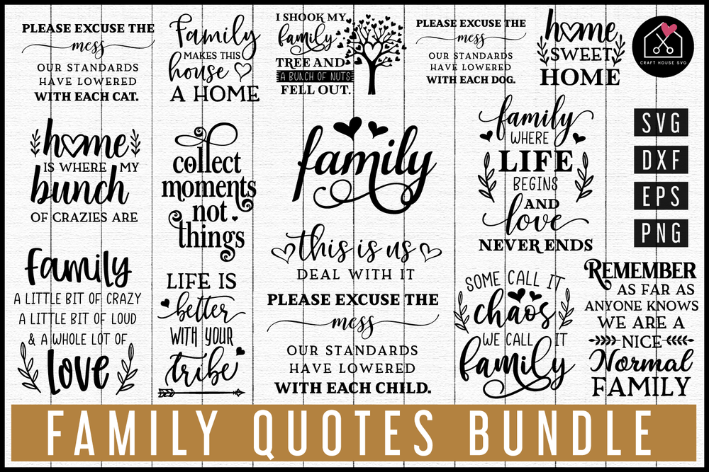 Family SVG Bundle - Craft House SVG