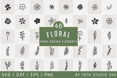 Floral Illustration Bundle | VB33 Craft House SVG - SVG files for Cricut and Silhouette