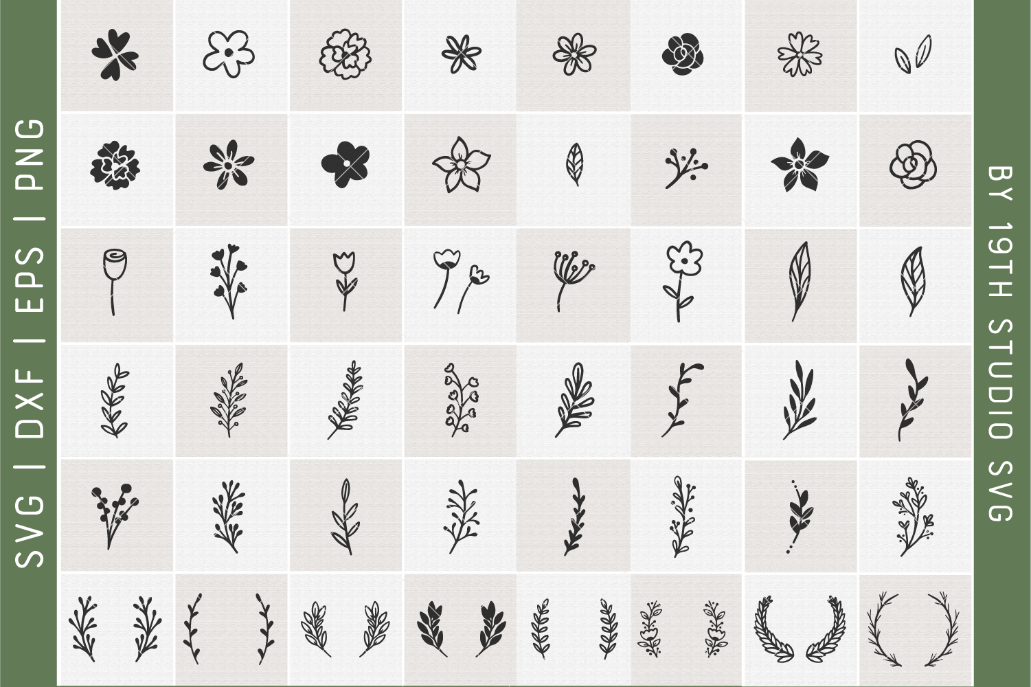 Floral Illustration Bundle | VB33 Craft House SVG - SVG files for Cricut and Silhouette