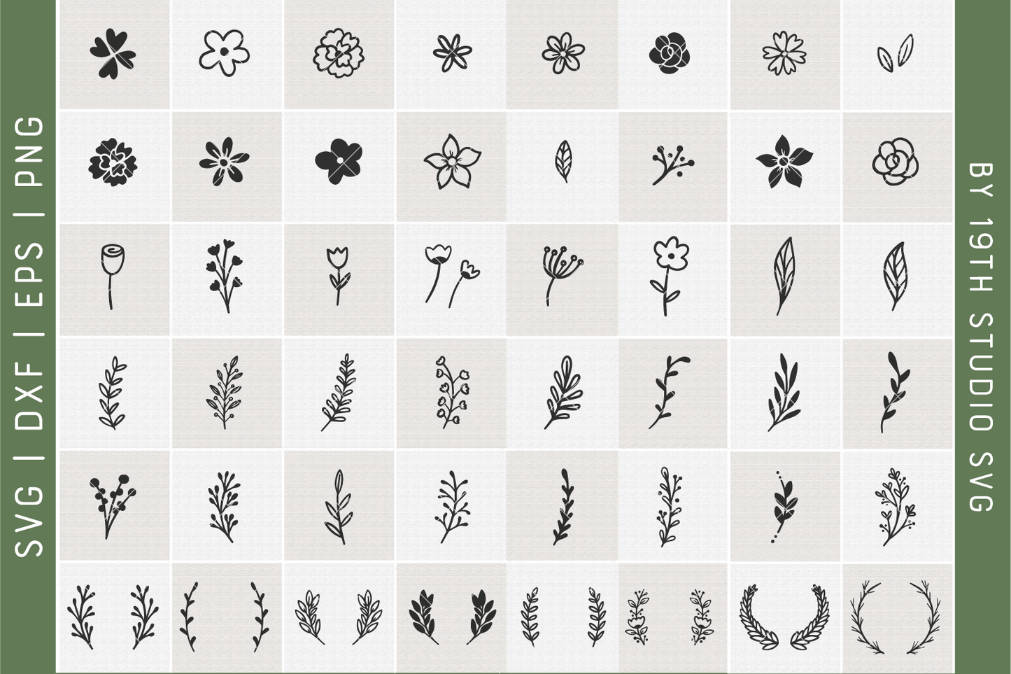 Floral Illustration Bundle | VB33 Craft House SVG - SVG files for Cricut and Silhouette