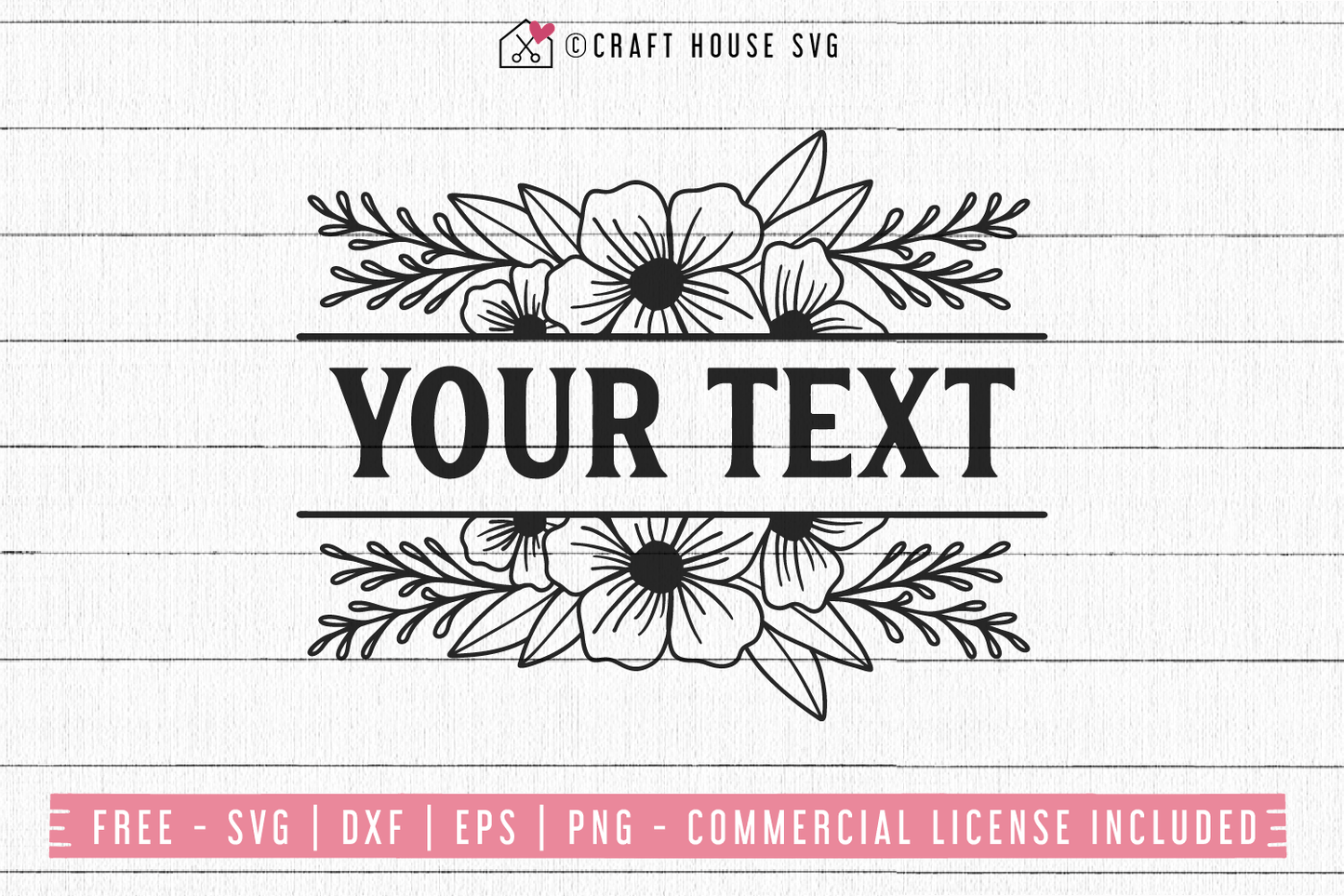 Floral Split Monogram SVG | FB73 Craft House SVG - SVG files for Cricut and Silhouette