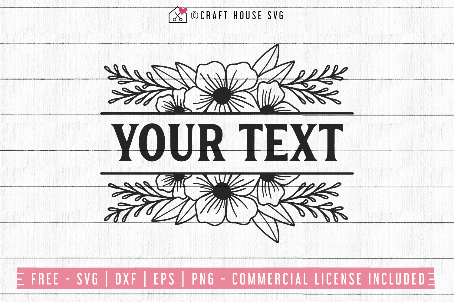 Floral Split Monogram SVG | FB73 Craft House SVG - SVG files for Cricut and Silhouette