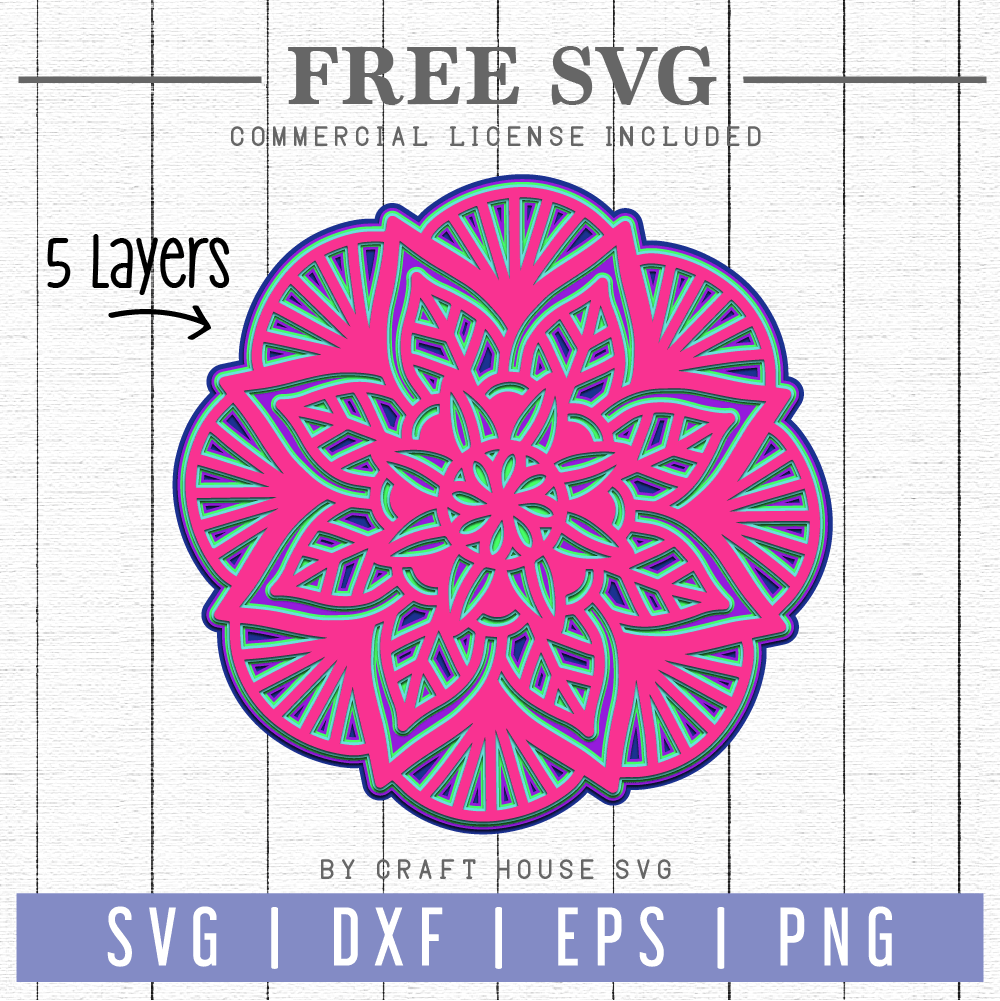 FREE 3D Layered Mandala SVG | FB91 Craft House SVG - SVG files for Cricut and Silhouette