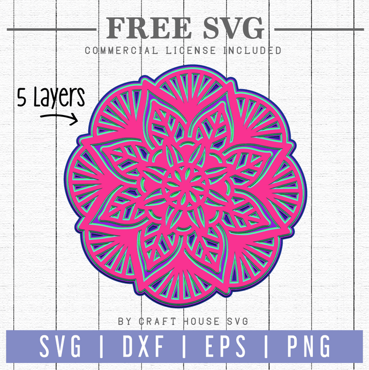 FREE 3D Layered Mandala SVG | FB91 Craft House SVG - SVG files for Cricut and Silhouette