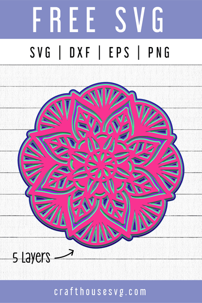 FREE 3D Layered Mandala SVG | FB91 Craft House SVG - SVG files for Cricut and Silhouette