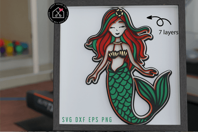 FREE 3D Layered Mermaid SVG | FB105 Craft House SVG - SVG files for Cricut and Silhouette