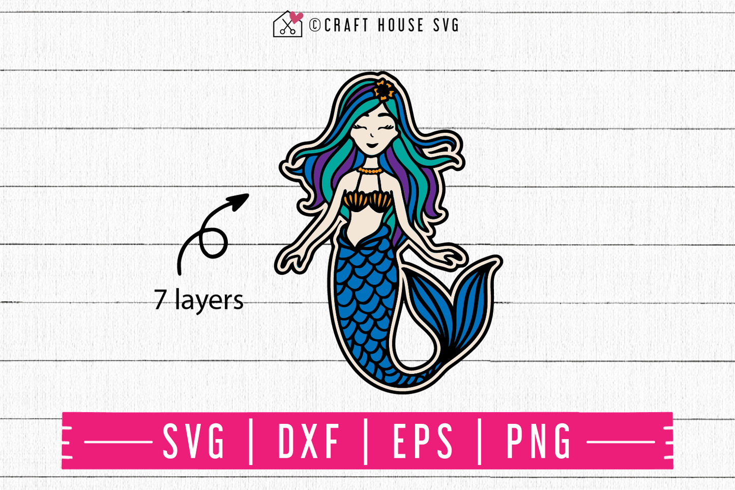 FREE 3D Layered Mermaid SVG | FB105 Craft House SVG - SVG files for Cricut and Silhouette