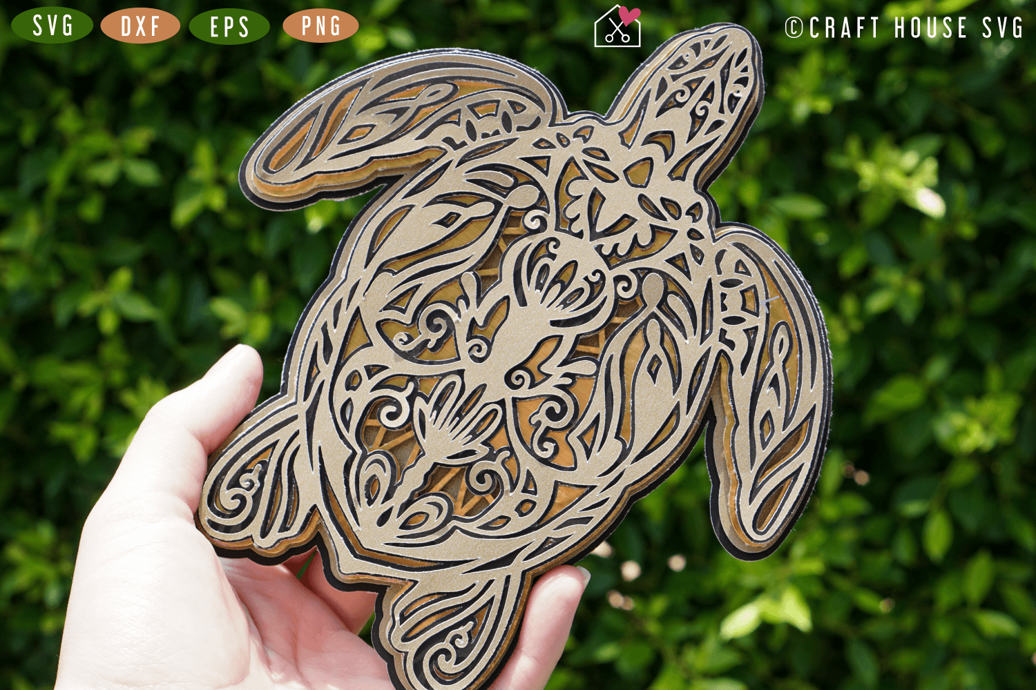 FREE 3D Turtle Layered Mandala SVG | FB89 Craft House SVG - SVG files for Cricut and Silhouette