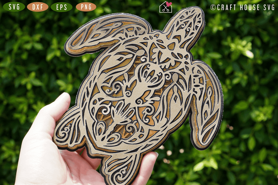 FREE 3D Turtle Layered Mandala SVG | FB89 Craft House SVG - SVG files for Cricut and Silhouette